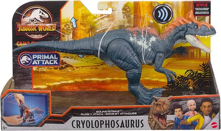 Jurassic World Toys Camp Cretaceous Sound Strike Cryolophosaurus Medium-size Dinosaur Figure, Strike Action, Sounds, Movable Joints, Ages 4 Years Old & Up