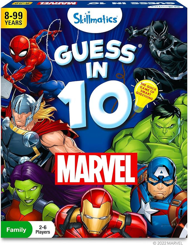 Skillmatics Guess in 10 Marvel, Card Games, Stocking Stuffers for Boys, Girls, Kids, Teens, Adults Who Love Avengers, Spiderman, Iron Man, Travel Toys, for Ages 8, 9, 10 and Up