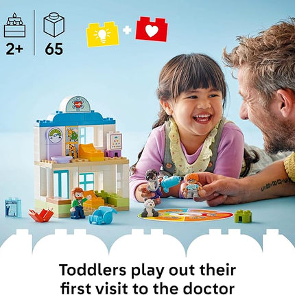 LEGO DUPLO Town First Time Visit with The Doctor Office Building Toy Playset - Preschool Learning and Educational Toy for Toddlers, Boys and Girls, Ages 2+ - Baby Gift Idea - 10449