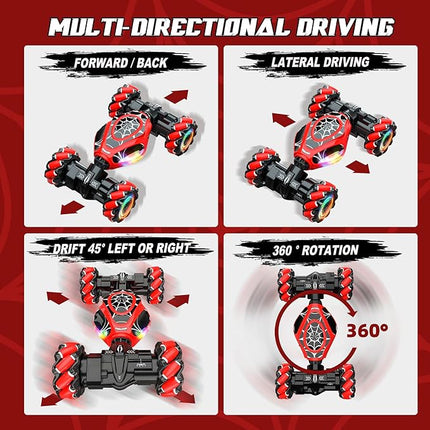Spider Remote Control Car Gesture Sensing Hand Controlled Stunt Car, 4WD Drift Twist Off-Road Vehicle with Light Music, Birthday Xmas Gifts Suitable for Boys and Girls