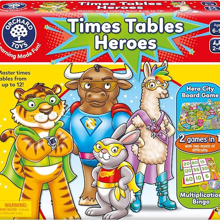 Orchard Toys Moose Games Times Tables Heroes. an exciting Multiplication Game, Superhero Play. for Ages 6-9 and for 2-4 Players