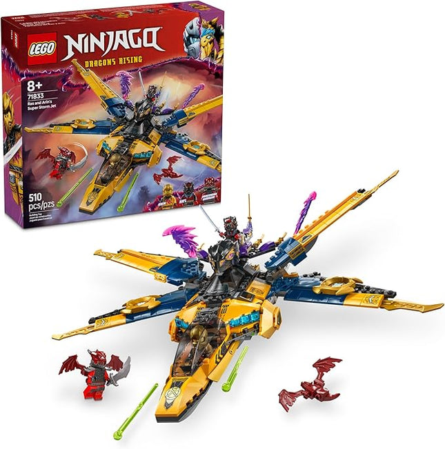 LEGO NINJAGO Ras and Arin's Super Storm Jet Toy - Building Toy for Kids, Boys and Girls, Ages 8+ - Airplane Toy with Detachable Drone and 3 Minifigures - Gift Idea for Birthdays - 71833