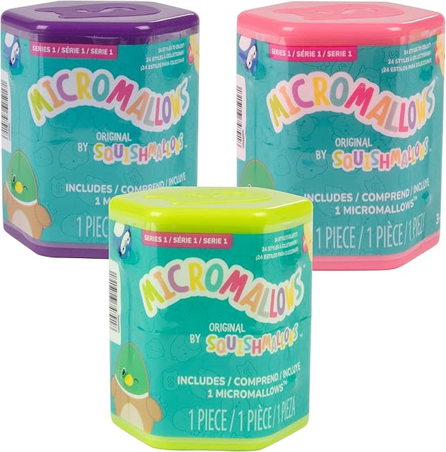 Squishmallows Micromallows Series 1 Mini Mystery Plush (3 Pack) Official Jazwares Basket Stuffer Plush - Collectible Soft & Squishy Blind Capsules - Styles May Vary - Gift for Boys, Girls & Kids