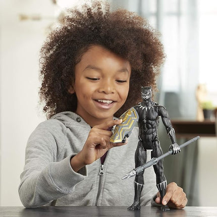 Avengers Titan Hero Series Blast Gear Deluxe Black Panther Action Figure, 12-Inch Toy, Inspired by Marvel Comics, for Kids Ages 4 and Up