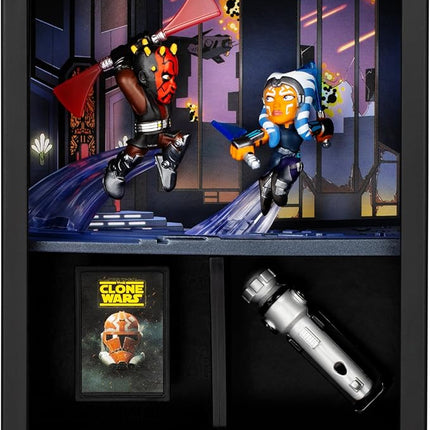 Fandrop SW02-Star Wars: The Clone Warsâ - Ahsoka Tano VS. Maul Combines an Epic Diorama, Artifacts & Scene Marker Creating A Display to Enhance Collection, 4 to Collect