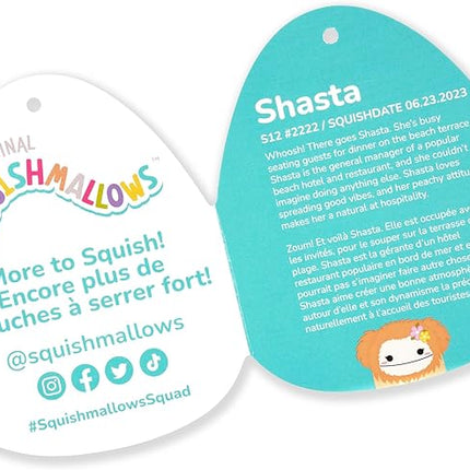 Squishmallows Original 12-Inch Shasta Peach Bigfoot with Tropical Flower - Official Jazwares Plush