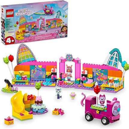 LEGO Gabby’s Dollhouse Gabby’s Party Room Disco Playset for Kids, DJ Entertainment Toy with Slide, Pink Car, and Animal Figures, Creative Role Play for Girls and Boys Ages 4 and Up, 10797