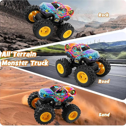 Remote Control Monster Truck Toys with Led Light Remote Control Car Rechargeable RC Car All Terrain for RC Truck for Boys, Monster Truck Toys for Kids