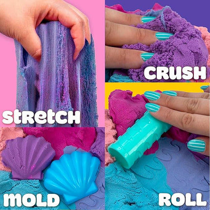 Play-Doh Sand Sensory Bucket, 5 Colors & Scents, Colored Sand in Resealable Container with 5 Sensory Tools, Sand Castle Building Kit, Creativity for Kids Sensory Bin, Toys for Soft Play