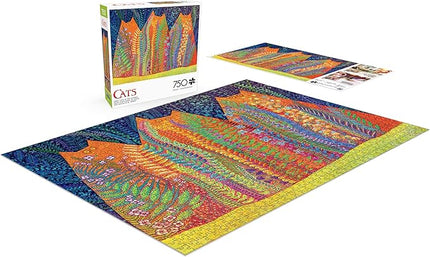 Buffalo Games - Kathryn Kramer Waters - Three Cats in The Garden - 750 Piece Jigsaw Puzzle for Adults -Challenging Puzzle Perfect for Game Nights - Finished Size is 24.00 x 18.00