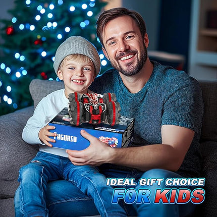 Waterproof Remote Control Car，4WD Land & Water 2.4 GHz RC Car Remote Control Boat，360°Rotation RC Stunt with LED Lights，Boys Girls Gifts All Terrain Water Beach Pool Toy Black