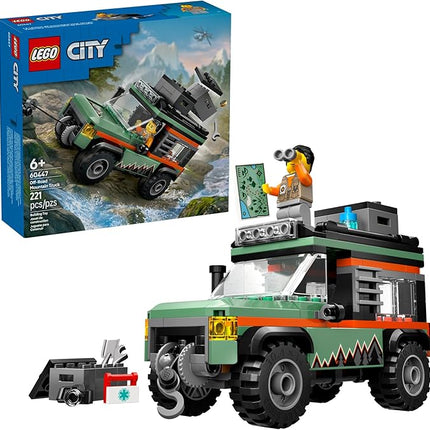 LEGO City Off-Road 4x4 Mountain Truck Toy - Building Toy Set for Kids, Boys and Girls, Ages 6+ - Fun Gift Idea for Birthdays and Holidays - with Adventurer Minifigure and Accessories - 60447
