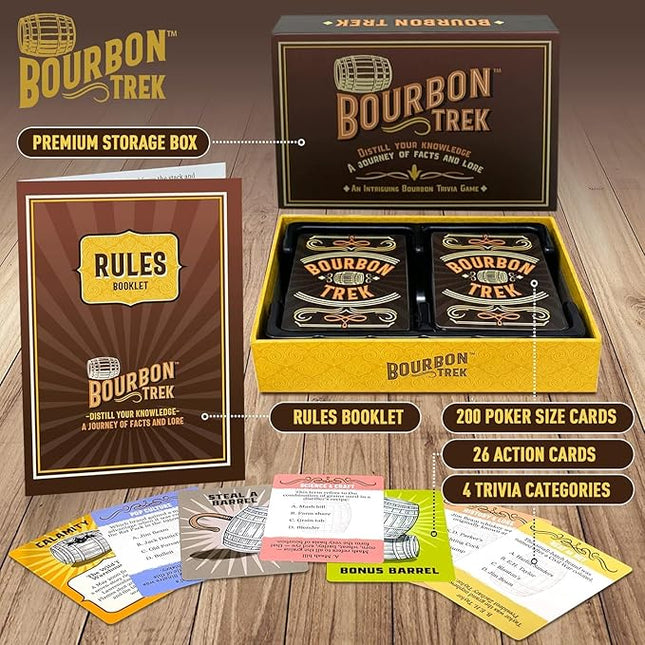 Bourbon Gifts for Men Unique Trivia Game Bourbon Trek for Whiskey Lovers | Whiskey Gifts for Men | Pop Culture, Science & History Trivia | Embark on a Journey of Old Fashioned Facts & Fun