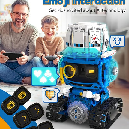 5 in 1 STEM Robot Building Toys for Boys Age 8-13, 494PCS Remote & App-Controlled Set Educational Coding Toy, Kids DIY Sound & Light Interactive Science Sets, Gift for Boys Girls 10-12