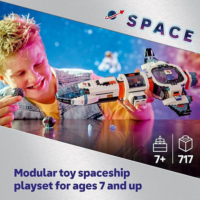 LEGO City Modular Galactic Spaceship Toy - Buildable Space Toy for Kids, Boys and Girls, Ages 7+ - Includes 4 Astronaut Minifigures & Alien Figure - Gift Idea for Birthdays and Holidays - 60446