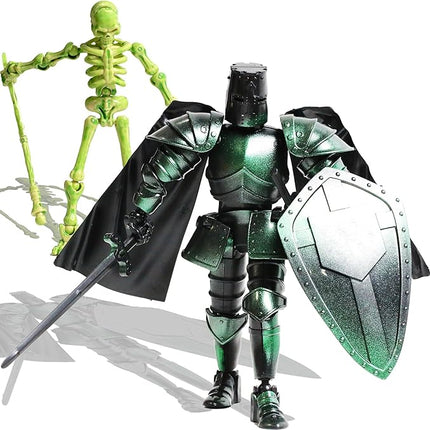 T13 Action Figure Set Titan 13 Medieval Knight Articulated Skeleton Action Figure Movable Dummy Warrior for Kids & Adults