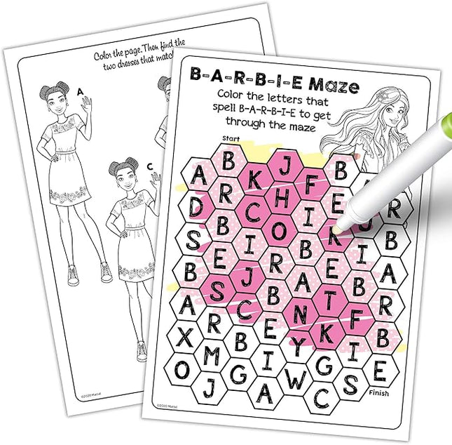 Bendon Barbie Mattel 16 Page Imagine Ink Coloring Book with 1 Mess Free Marker 49749