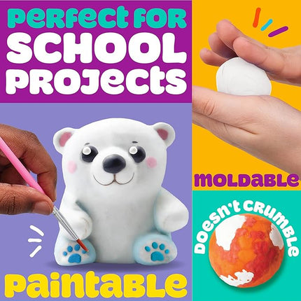 Play-Doh Brand Air-Dry Clay Bucket, Paintable White Modeling Clay, Arts & Crafts Gift, Craft Supplies, Sculpting and Molding Clay for Kids