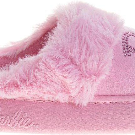 Josmo Barbie Girls Slippers Cozy Fuzzy Plush House Shoes Warm Indoor Outdoor Kids Bedroom Slippers for Little Kid Big Kid Adults