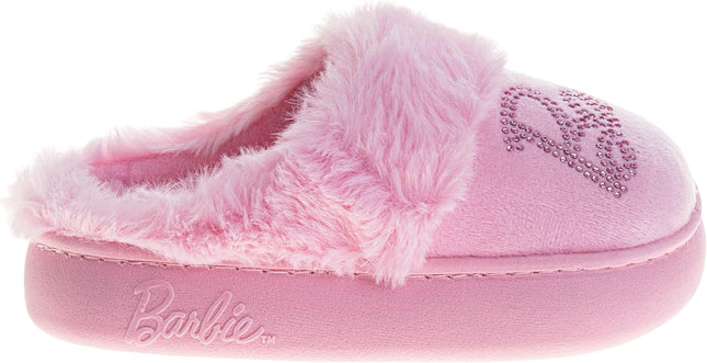 Josmo Barbie Girls Slippers Cozy Fuzzy Plush House Shoes Warm Indoor Outdoor Kids Bedroom Slippers for Little Kid Big Kid Adults