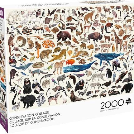 Buffalo Games - Kara Mohr - Conservation Collage - 2000 Piece Jigsaw Puzzle for Adults - Challenging Puzzle Perfect for Game Nights - Finished Size is 38.50 x 26.50