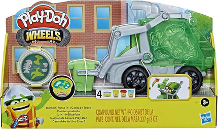 Play-Doh Wheelie Bin Truck, with Faux Garbage Modelling Clay and 3 Pots
