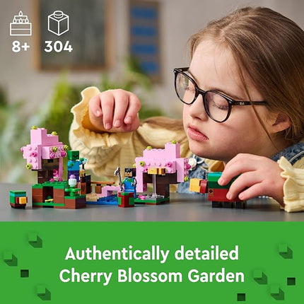 LEGO Minecraft The Cherry Blossom Garden, Video Game Toy for Kids, Building Set with 2 Minecraft Minifigures, Bees and a Sniffer Figure, Hands-on Minecraft Toy for Boys and Girls Ages 8 and Up, 21260