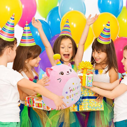 Cat Plush Toy 12 Inch Cute Unicorn Cat Birthday Stuffed Animal Soft Cat Plushies Pillow Pink Doll Gifts for Kid Toddlers Home Room Decoration (Cat Plush)