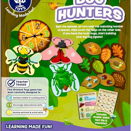 ORCHARD TOYS Bug Hunters Game, Learn Counting and Observational Skills As You Race to Be 1st to Build Your Bug, Designed for 2-4 Players Aged 3+