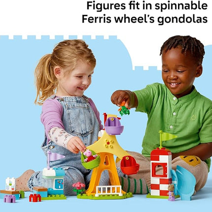 LEGO DUPLO Peppa Pig Funfair Toddler Toy - Sensory Toy Featuring Peppa Pig - Fun Gift for 2+ Year Old Boy or Girl - Helps Preschoolers Develop Color Sorting and Fine Motor Skills - 10453