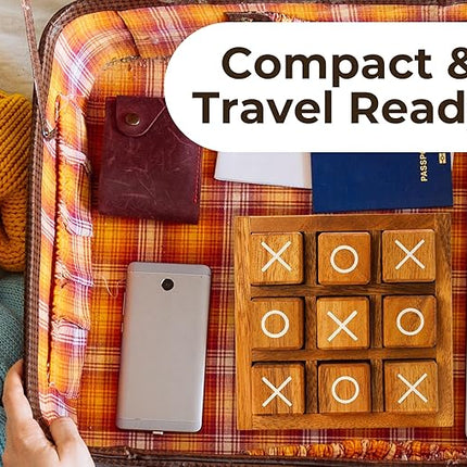 BSIRI Wooden XO Blocks (L) Tic Tac Toe Board Games - Ideal for Kids Games, Family Games and Game Night for Adults, Farmhouse Decor for Coffee Table Decor and Unique Gifts for All Occasion (5.5 Inch)