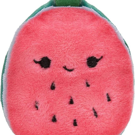 Squishville by Squishmallows Mini Plush Fruit Squad, Six 2" Soft Minimallow Plush, Irresistibly Colorful Fruits, Mini Peach, Pineapple, and Watermelon
