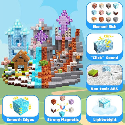 100PCS Magnetic Blocks - Magnet Toys for Kids, Boys and Girls, Magnetic Building Blocks Cubes, Stacking Magnets for Kids, Birthday Gifts for Boys and Girls Age 3+ Years Old