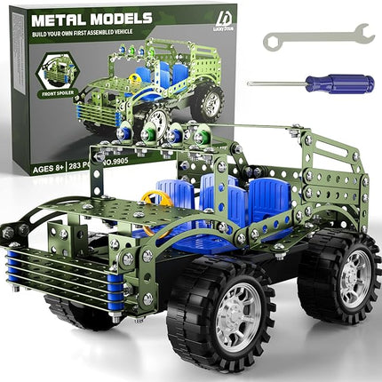 Lucky Doug Building Toys Model Truck Set - STEM Project for Kids Ages 8-12, Assembly Model Car Kits Toys for Kids Boys 8 9 10 11 Years Old