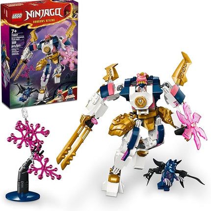 LEGO NINJAGO Sora’s Elemental Tech Mech Mini Ninja Toy, Customizable Figure, Adventure Toy Set for Kids with Sora Minifigure, Ninja Action Figure Gift for Boys and Girls Ages 7 and Up, 71807