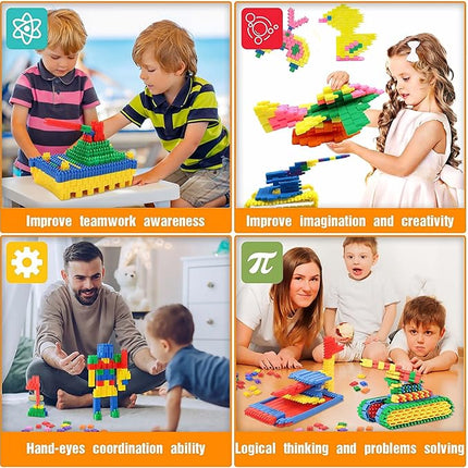 FUBAODA Kids 600pcs Set Building Blocks Construction Toy - Learning Playset STEM Educational Kit Child Branin Development Preschool Kindergarten Toy