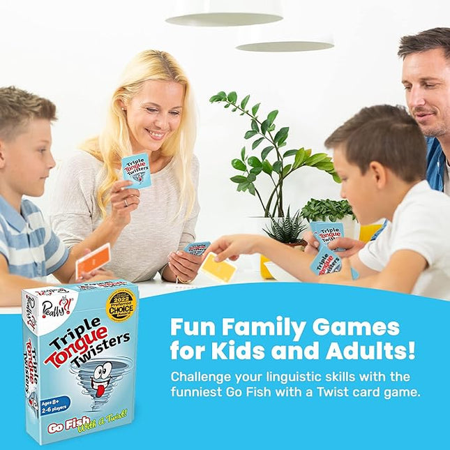 Really?! Triple Tongue Twisters, Hilarious Family Educational Card Games for Kids 8-12 Teens and Adults, Party Games, Fun Speech Therapy Games, Stocking Stuffers for Kids Under 10 Dollars, Holiday