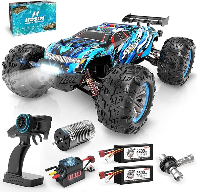 Hosim Brushless RC Cars, 1:10 68+ KMH High Speed Remote Control Car for Adults Boys, 4X4 All Terrains Waterproof Off Road Hobby Grade Large Fast Racing Buggy Toy Gift Monster Trucks