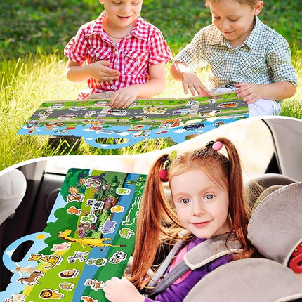 Reusable Sticker Book for Toddlers 2-4 Years, Stickers for Kids, Toddler Sticker Book Ages 1-3, Toddler Craft Activities, Toddlers Travel Toys Ages 2+ Boy Girl Birthday Gifts