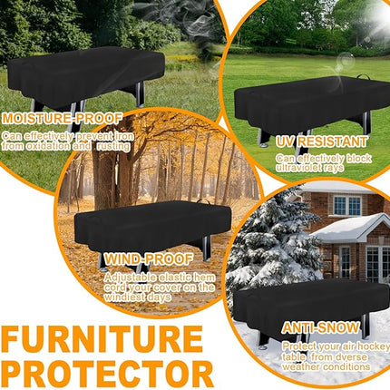 Air Hockey Table Cover, Air Hockey Game Tables Cover ,600D Oxford Heavy Duty Waterproof ,Suitable for Indoors/Outdoors,83.8" W X 44" D X 15" H,Black