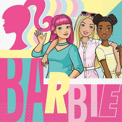 Barbie Theme Party Solutions - 33 Piece Unbeatable Value Bundle with Official Licensed Products for Kids Birthdays & Anniversaries + Bonus Party Supplies