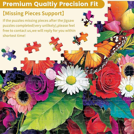 2-Pack 500 Pieces Puzzles for Adults, Flower Hummingbird Puzzles 500 Pieces Butterfly Jigsaw Puzzles for Adults, Birthday Party for Family Kids, Game Nights Gifts