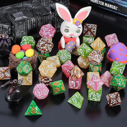 CiaraQ Polyhedral Dice Set - DND Role Playing Dice for Dungeons and Dragons RPG Table Games, Multi-Color, 35pcs