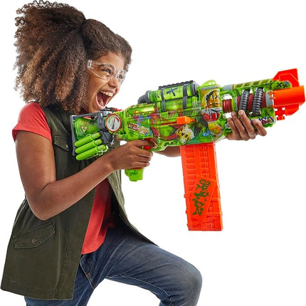 Nerf Zombie Corrupter Dart Blaster, 22 Nerf Elite Darts, 18 Dart Clip, Dart Storage, Bolt Action, Outdoor Games, Ages 8+