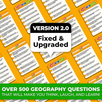 QUOKKA Trivia Board Games for Kids and Adults - Version V2.0 - Family Night Geography Games 4xSet Higher or Lower Trivia Cards | Guess Fun Questions | 2 + Players - Challenge Your Geography Knowledge