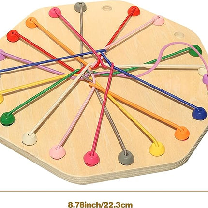 10-Piece Wooden Rope Untangling Puzzle Game–Knot Logic Board Toy for Kids & Family, Multi-Level Brain Teaser to Develop Fine Motor Skills