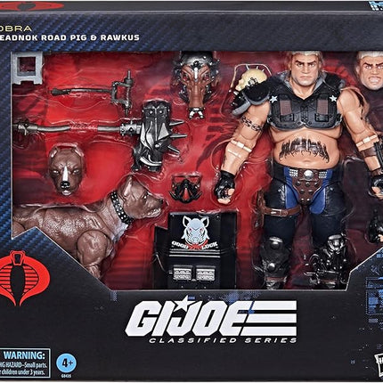 G.I. Joe Classified Series #135, Dreadnok Road Pig & Rawkus, Collectible 6 Inch Action Figure with Pet Dog Pit Bull Figure and 10 Accessories