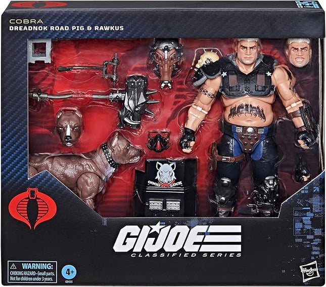 G.I. Joe Classified Series #135, Dreadnok Road Pig & Rawkus, Collectible 6 Inch Action Figure with Pet Dog Pit Bull Figure and 10 Accessories