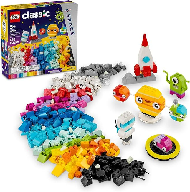 LEGO Classic Creative Space Planets Building Toys Set - Space Toys for Kids, Boys & Girls, Ages 5+ - Includes Alien, Rocket Ship, & Glow in The Dark Bricks - Birthday Gift Idea - 11037