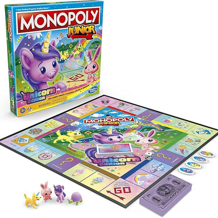 Monopoly Junior: Unicorn Edition Board Game | Magical-Themed Indoor Family Game | 2 to 4 Players | Preschool Games | Kids Gifts | Ages 5 and Up (Amazon Exclusive)
